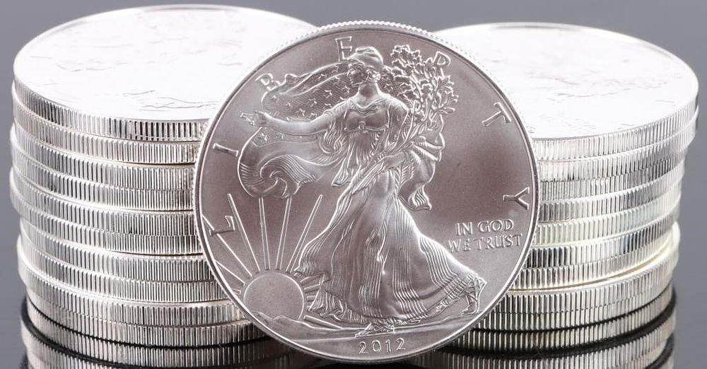 Lot 199403: 2012 FINE SILVER 1OZ BU AMERICAN EAGLE ROLL OF 20