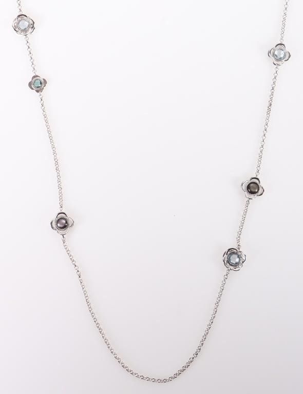 Lot 200292: ELLE STERLING SILVER MULT-STONE NECKLACE