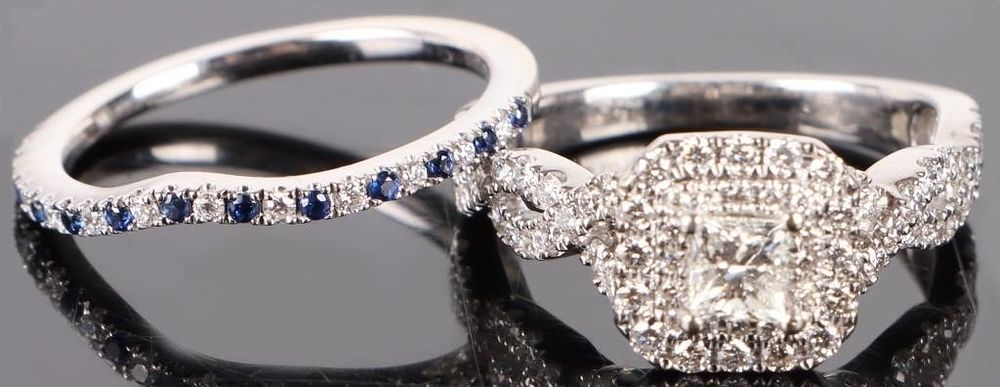 Lot 200309: VERA WANG 14K 1CTW ENGAGEMENT RING & BAND