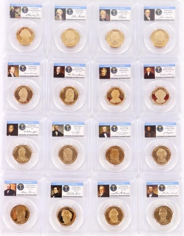 Lot 200425: LIMITED #1-16 PRESIDENTIAL $1 PR-69 DCAM COINS
