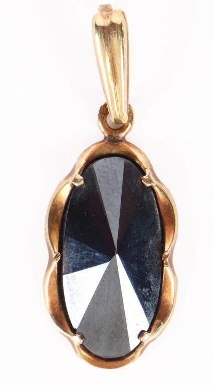 Lot 202219: 14K YELLOW GOLD MARCASITE LADIES PENDANT