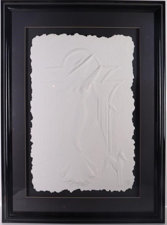 Lot 203447: ROBERTA PECK SIGNED ERTE STYLE PAPER ART