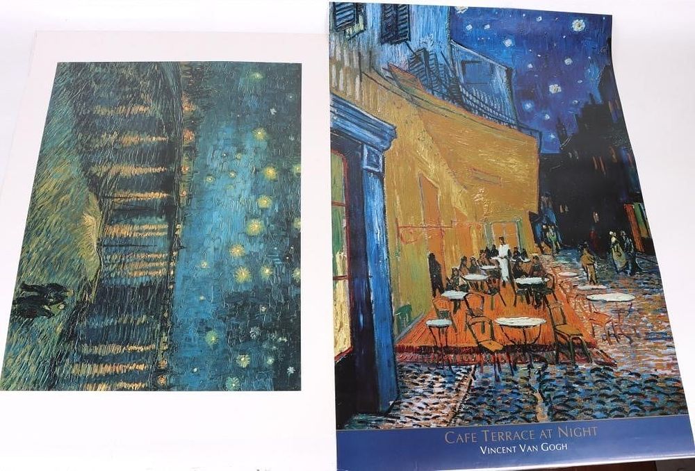 Lot 203456: VINCENT VAN GOGH STARRY NIGHT/CAFFE TERRACE PRINTS