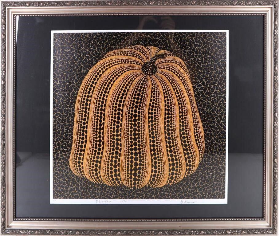 Lot 203461: 1994 YAYOI KUSAMA PUMPKIN AUTOGRAPHED LITHO