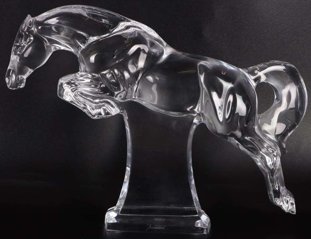 Lot 203507: BACCARAT CRYSTAL JUMPING HORSE FIGURINE