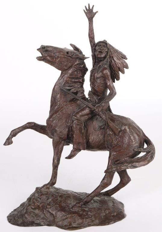 Lot 203531: ERNEST BERKE 'RALLYING HIS WARRIORS' BRONZE SCLPT