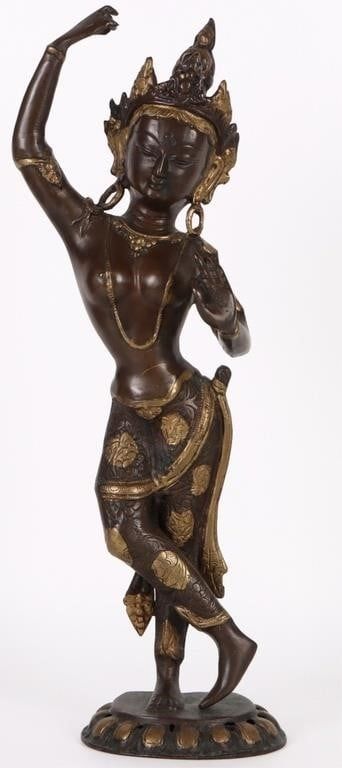 Lot 204157: 20" TALL BRONZE TIBETAN ORIENTAL DEITY SCULPTURE