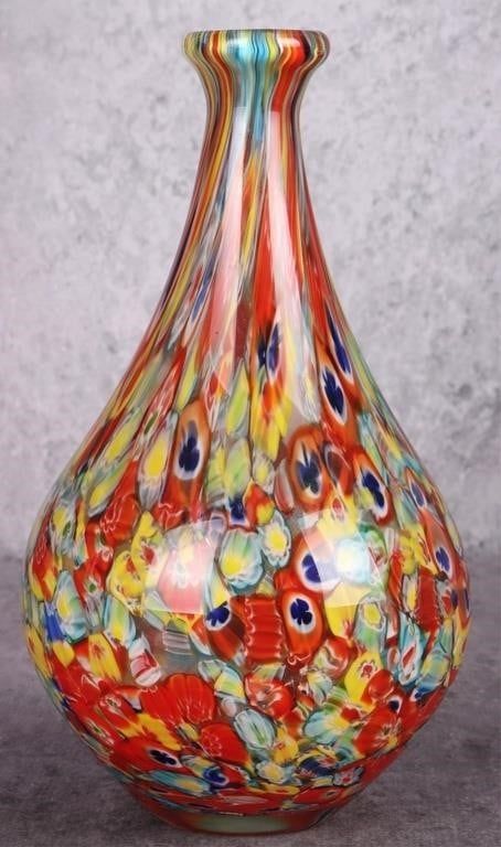 Lot 204165: ITALIAN MURANO GLASS MULTI-COLORED HANDMADE VASE