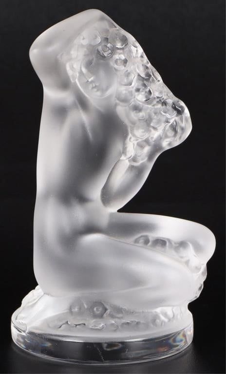 Lot 204170: LALIQUE NUDE LADY "FLOREAL" FROSTED GLASS STATUE