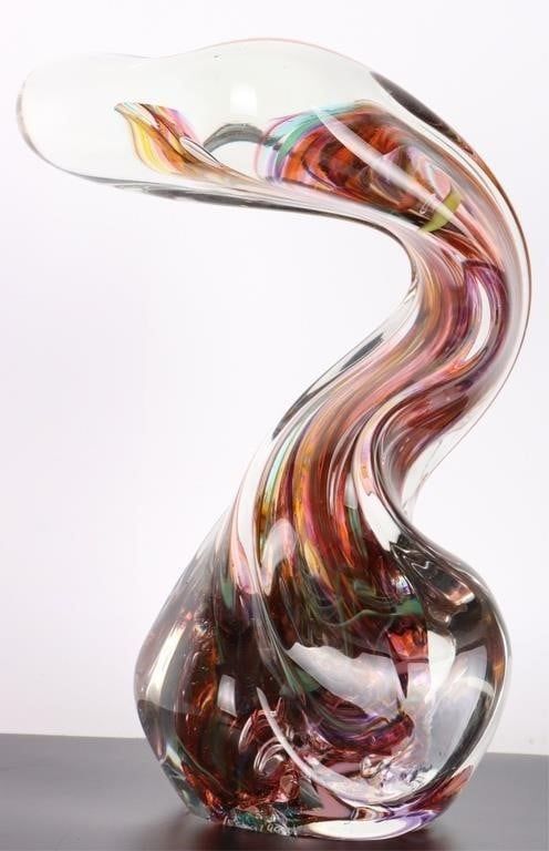 Lot 204176: BEAUTIFUL KARG POLYCOLOR TWIST ART GLASS SCULPTURE