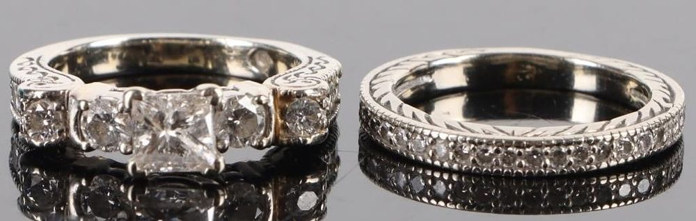 Lot 204198: VINTAGE ORNATE 14K WHITE GOLD LADIES RING