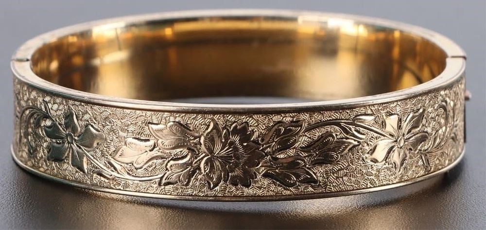 Lot 204307: ANTIQUE ORNATE 10K GOLD FILLED VICTORIAN BRACELET