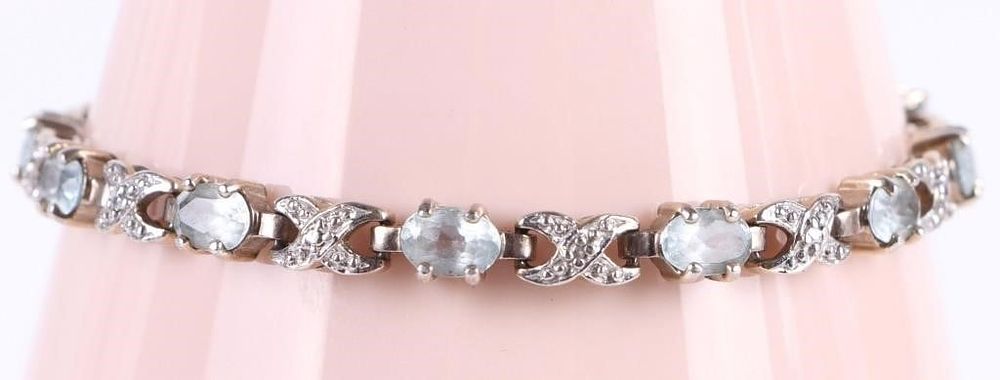 Lot 204316: 3.0CTW BLUE TOPAZ STERLING SILVER LADIES BRACELET