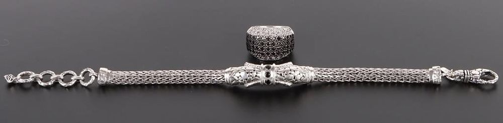 Lot 204353: SARDA DESIGNER STERLING SILVER ONYX JEWELRY