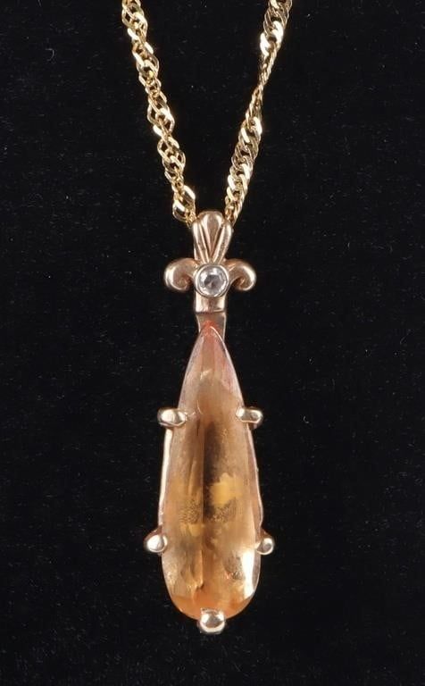 Lot 204370: SPINEL & DIAMOND 14K YELLOW GOLD LADIES NECKLACE