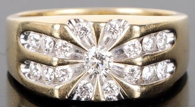 MEN'S 1.0CTW VVS D COLOR LAB DIAMOND 10K GOLD RING. Men's 1.0ctw lab diamond 10k gold ring