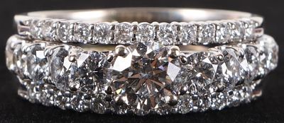 3.21CTW DIAMOND LADIES WEDDING SET IN WHITE GOLD. 3.21CTW diamond ladies wedding set in white