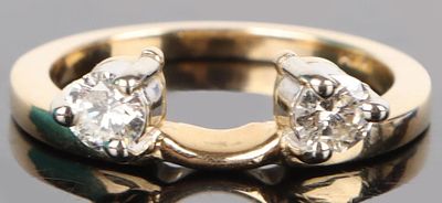 0.50CTW ROUND DIAMOND 14K YELLOW GOLD RING GUARD. 0.50CTW round diamond 14k yellow gold ladies