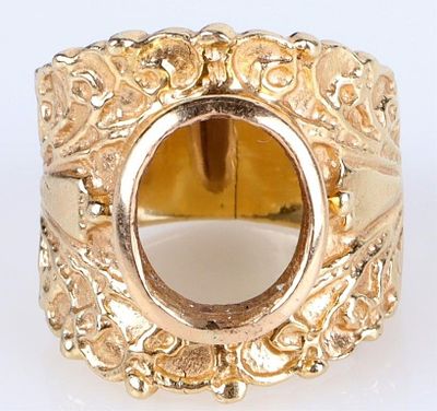 14K YELLOW GOLD SOLID LADIES RING SETTING. 14k yellow gold solid ladies ring setting.Weight: