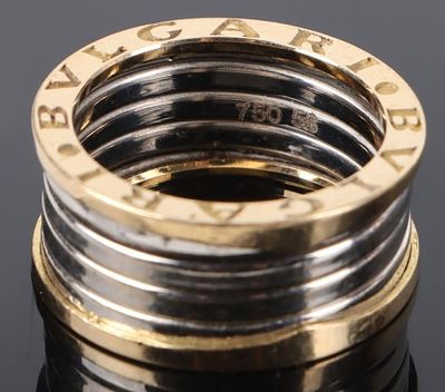 18K YELLOW & WHITE GOLD BVLGARI B. ZERO 1 RING. 18K yellow & white gold Bvlgari B. Zero 1