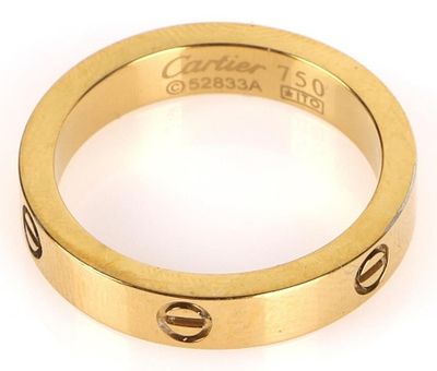 CARTIER LOVE 18K YELLOW GOLD LADIES BAND. Cartier Love 18K yellow gold ladies band.Weight: 3.54
