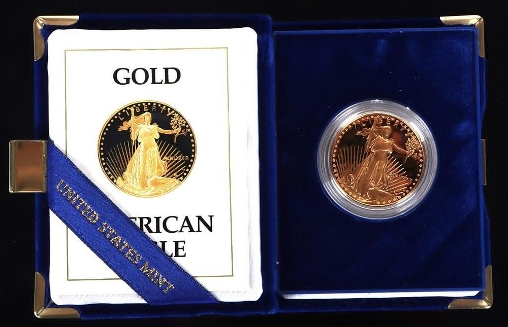 Lot 209228: 1989 W 1 OZT FINE GOLD PROOF AMERICAN EAGLE W/ COA
