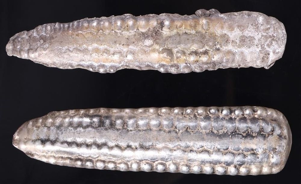 Lot 209241: STERLING SILVER MELTED CORN CAST BULLION - (2)