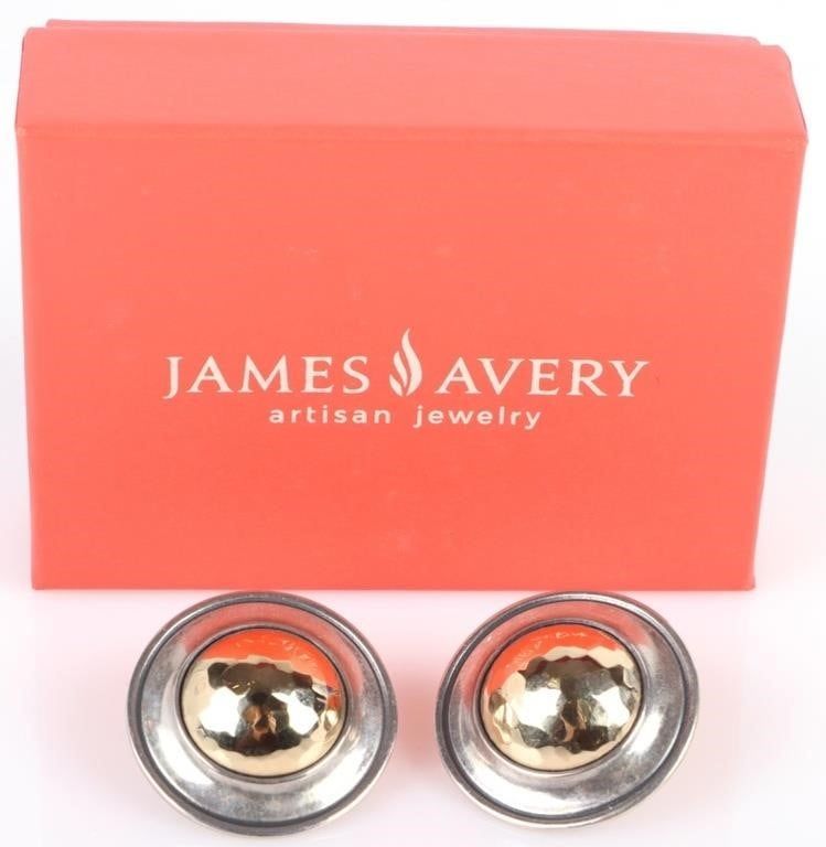 Lot 209352: JAMES AVERY STERLING SILVER & 14K GOLD EARRINGS