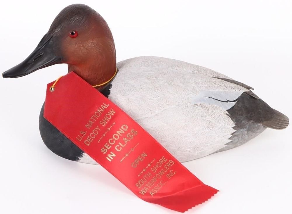 Lot 209406: 1990 KEN SCHEELER HAND CARVED CANVASBACK DRAKE