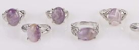 PURPLE NATURAL AMETHYST LADIES SILVER-TONE RINGS. Purple natural amethyst ladies silver-tone Image - 1