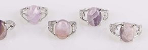 PURPLE NATURAL AMETHYST LADIES SILVER-TONE RINGS. Purple natural amethyst ladies silver-tone Image - 2