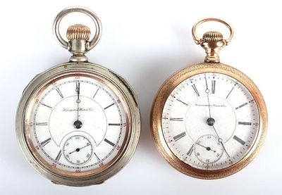 MONTGOMERY WARD & HAMPDEN ANTIQUE POCKET WATCH. Two Assorted Antique Pocket Waches to include