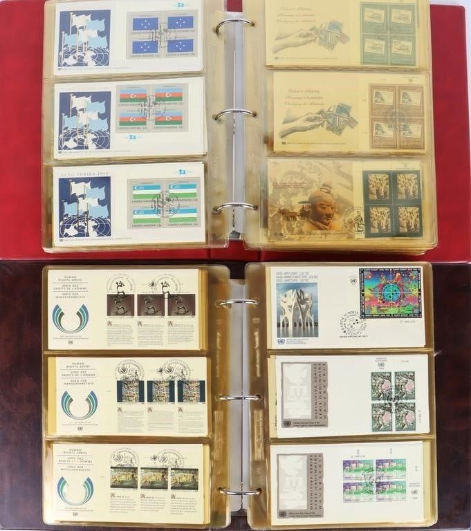 Lot 210216: 1990'S UNITED NATION STAMP COLLECTION - 2 BINDERS