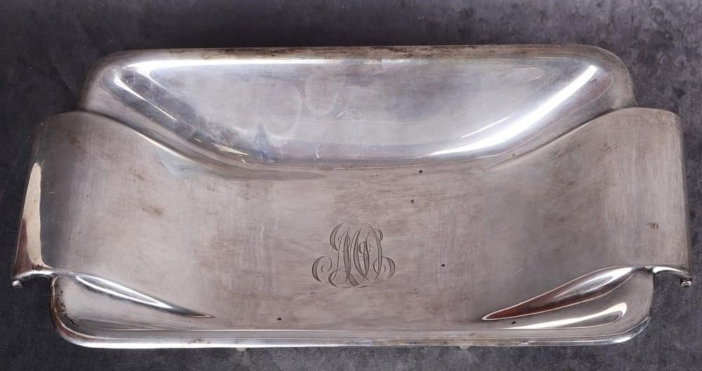Lot 210244: 671 GRAMS -STERLING SILVER MONOGRAM DINNER TRAY