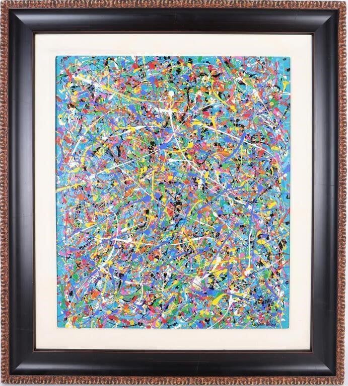 Lot 210307: AFTER JACKSON POLLOCK ORIGINAL OIL PAINTING