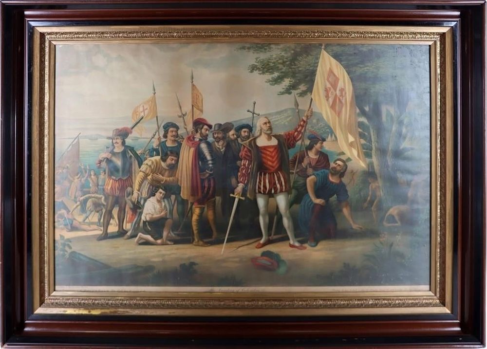 Lot 210309: ANTIQUE LANDING OF COLUMBUS ETCHING - VANDERLYN