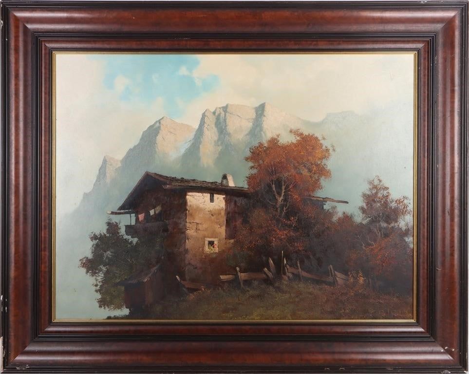 Lot 210320: ORIGINAL SIGNED COTTAGE VICTORIAN OIL PAINTING