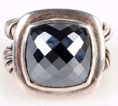 DAVID YURMAN STERLING SILVER HEMATITE RING. David Yurman sterling silver hematite ladies 