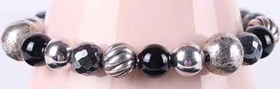 DAVID YURMAN STERLING ELEMENTS BRACELET. David Yurman sterling silver elements black onyx &amp; 