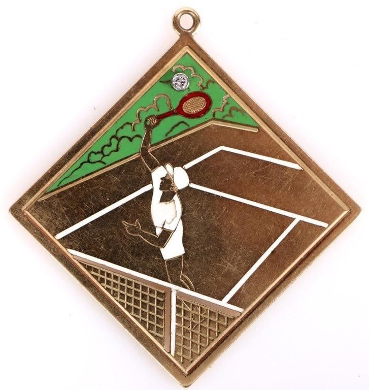 Lot 211173: VINTAGE CARTIER 14K YELLOW GOLD TENNIS PENDANT