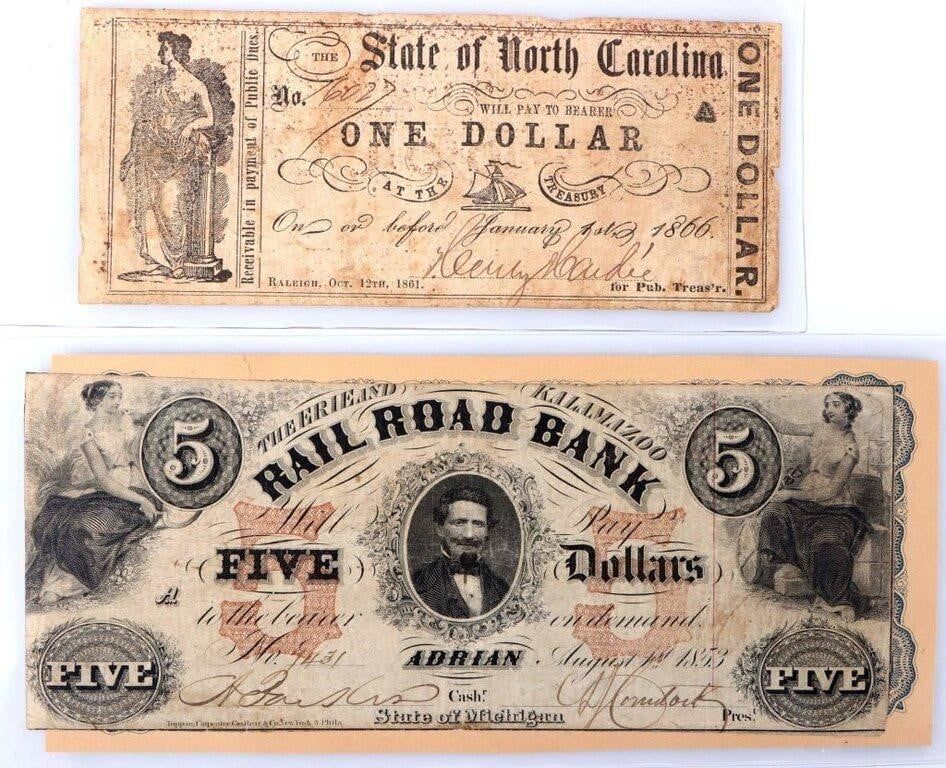Lot 211203: ASSORTED 1850-65 CONFEDERATE CURRENCY - (3)