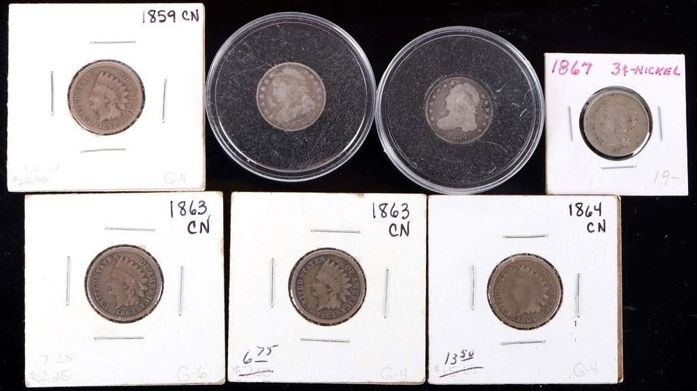 Lot 211217: ASSORTED 1800'S NOTABLE DATE U.S. COINAGE - (7)