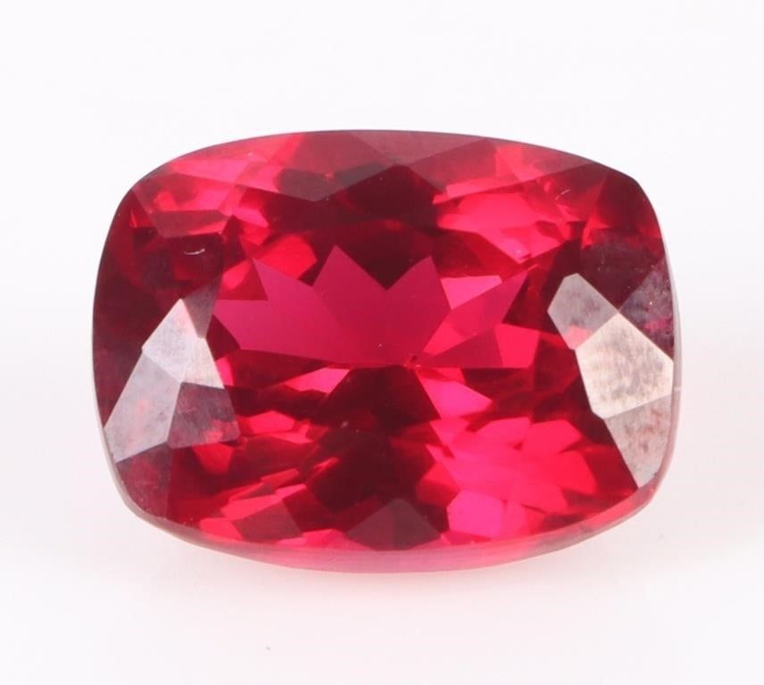 Lot 211257: 10.0CT RED CUSHION-CUT RUBY LOOSE GEMSTONE