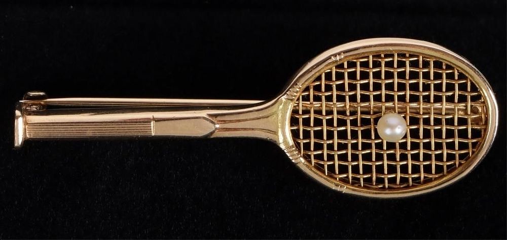Lot 211275: CARTIER 14K YELLOW GOLD LADIES TENNIS BROOCH