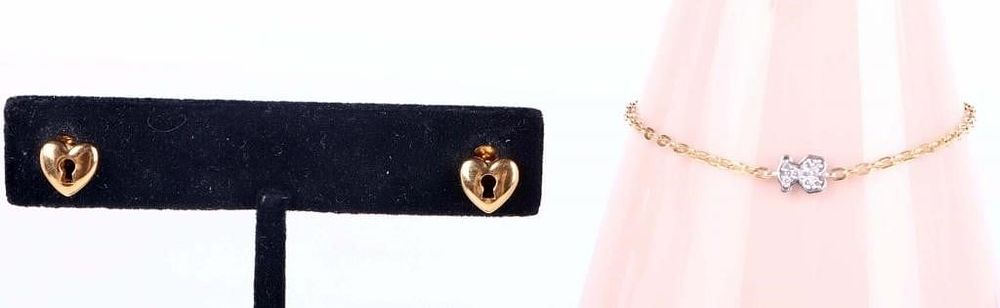 Lot 211313: 18K YELLOW GOLD DIAMOND TOUS LADIES JEWELRY SET
