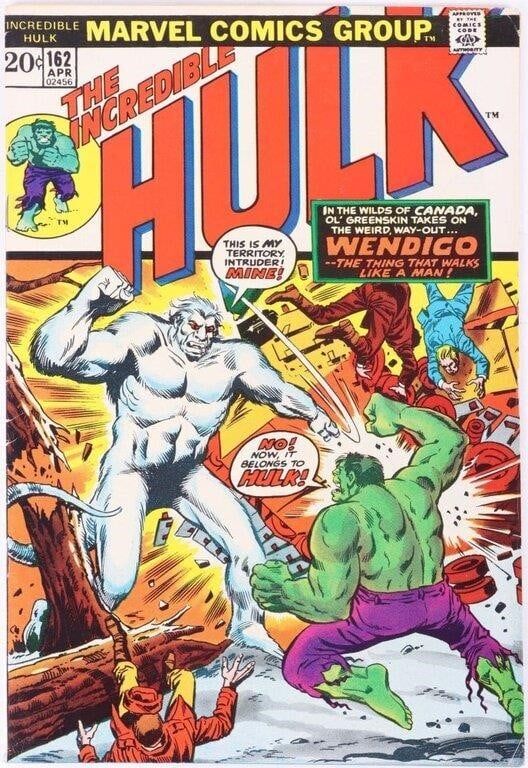 Lot 211334: HULK ISSUE 162 FIRST APPEARANCE OF WENDIGO