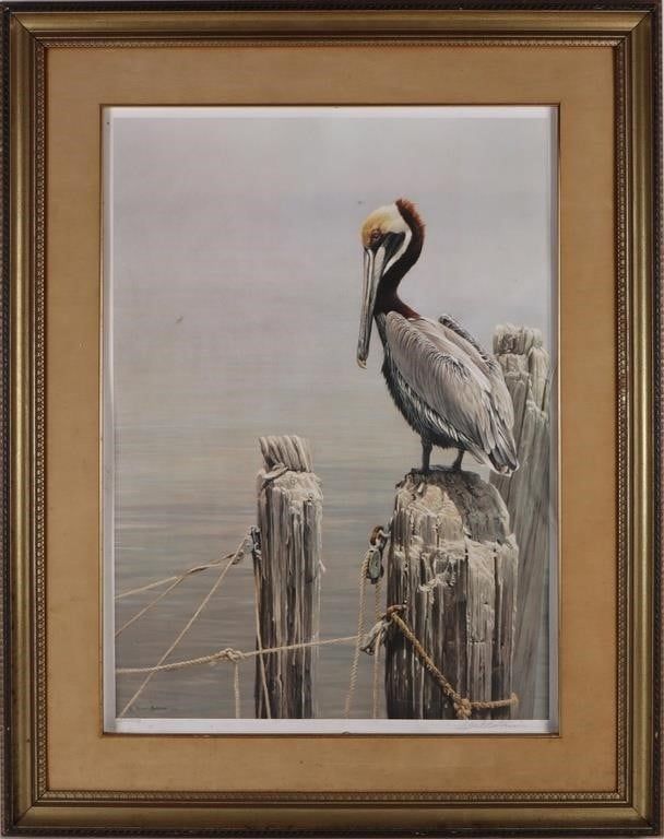 Lot 211354: ROBERT BATEMAN "BROWN PELICAN..." SIGNED PRINT