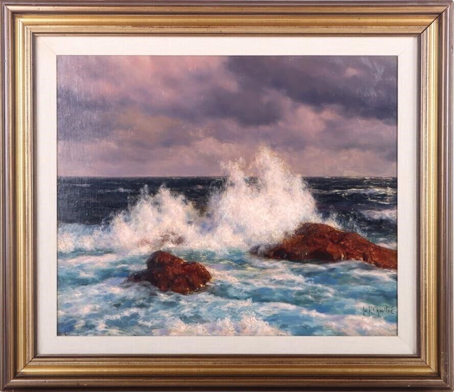 Lot 211364: IVAN F. CHOULTSE SEASCAPE OIL ON CANVAS FRAMED