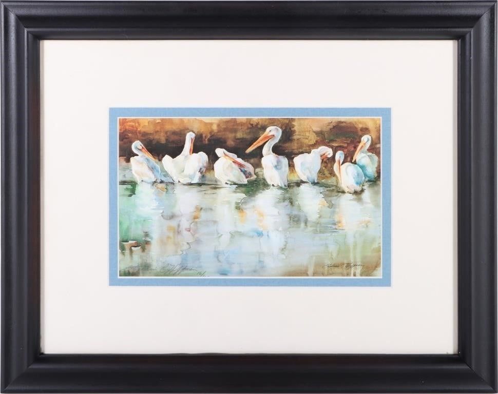 Lot 211373: SIGNED STEPHANIE HOFFMAN "PELICANS" GICLEE W/ COA
