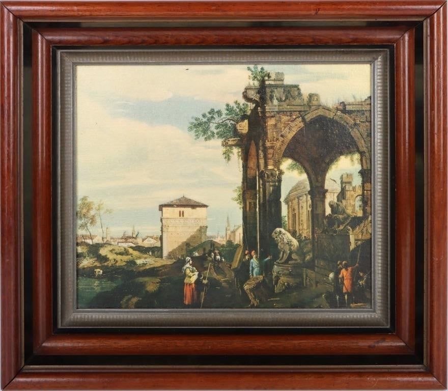 Lot 211377: "CAPRICCIO W/ RUINS" PRINT IN STYLE OF CANALETTO